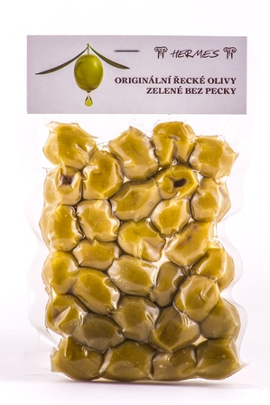 Hermes zelené olivy bez pecky vakuum 140g