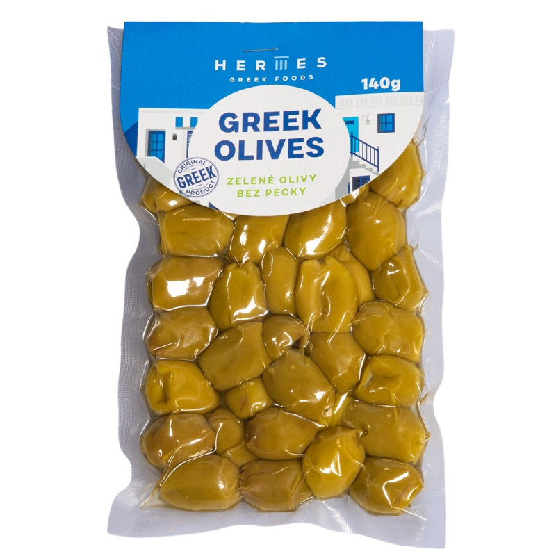 Hermes zelené olivy bez pecky vakuum 140g