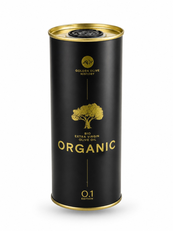 Golden Olive History Kréta ORGANIC 0,1 BIO extra panenský olivový olej 500 ml – plech