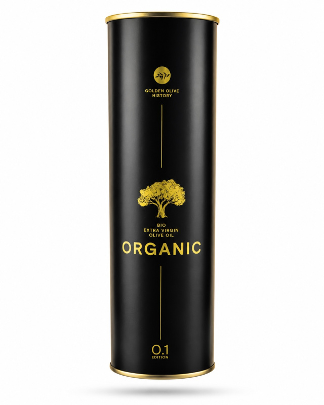 Golden Olive History Kréta ORGANIC 0,1 BIO extra panenský olivový olej 750 ml – plech