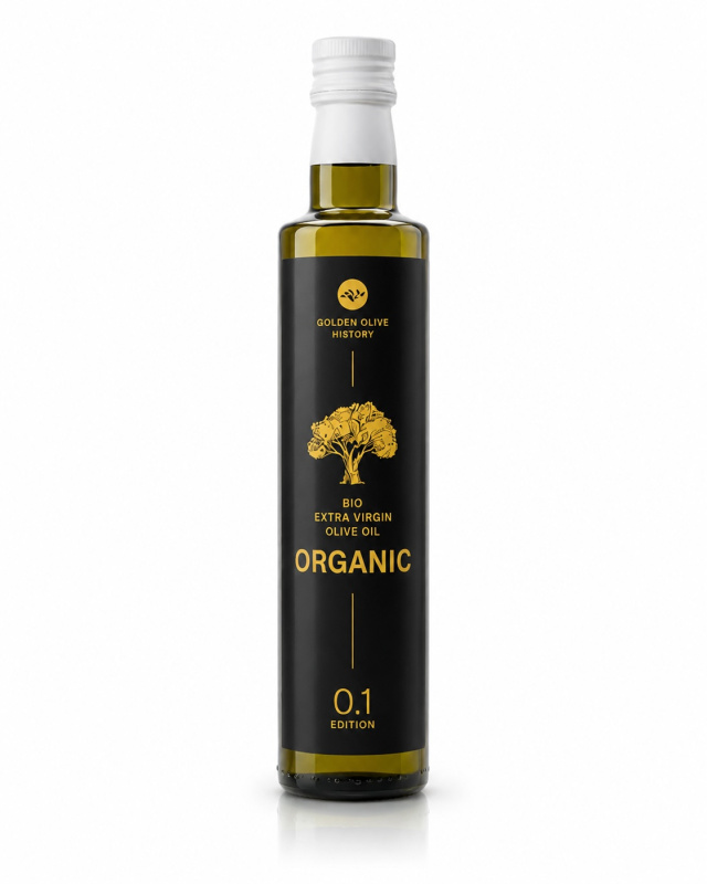 Golden Olive History Kréta ORGANIC 0,1 BIO extra panenský olivový olej 500 ml – sklo