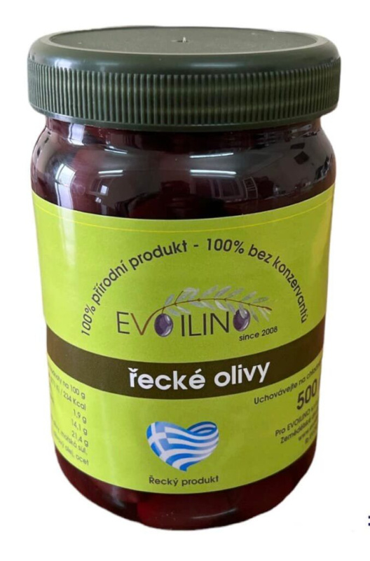 Evoilino Korfu černé olivy s peckou Kalamata 450g