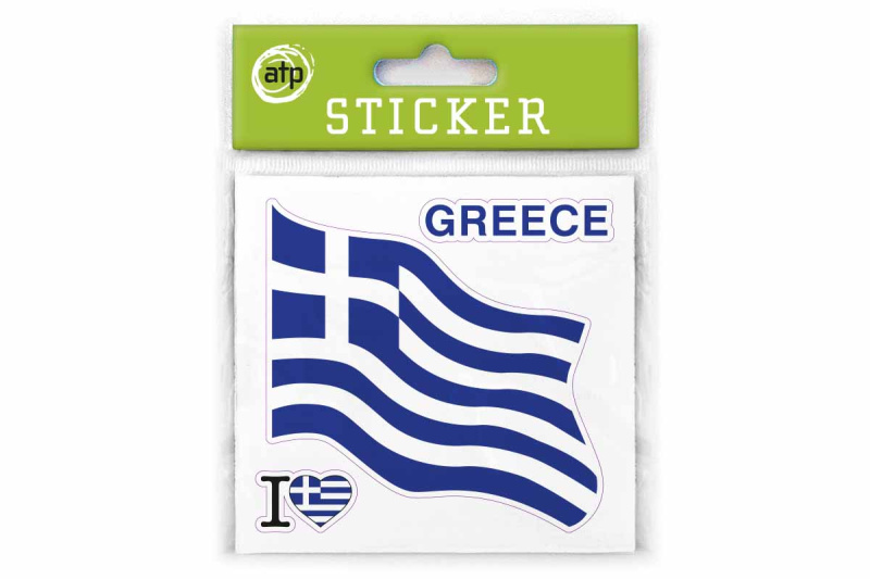 ATP - samolepka řecká vlajka (I LOVE GREECE)