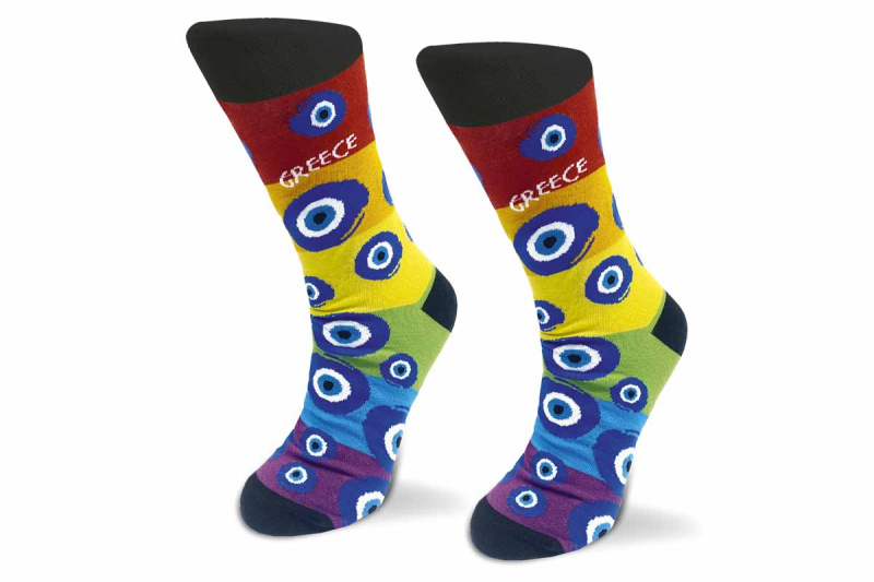 ATP - duhové ponožky s "Evil eye" S-M