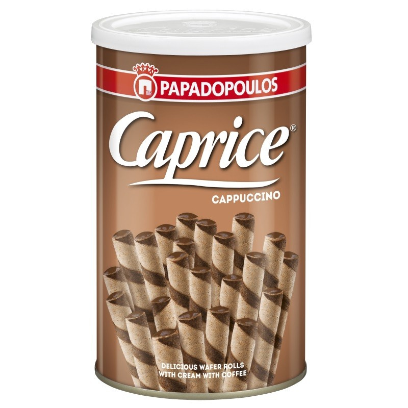 Papadopoulou Caprice plněné trubičky Cappuccino 250g