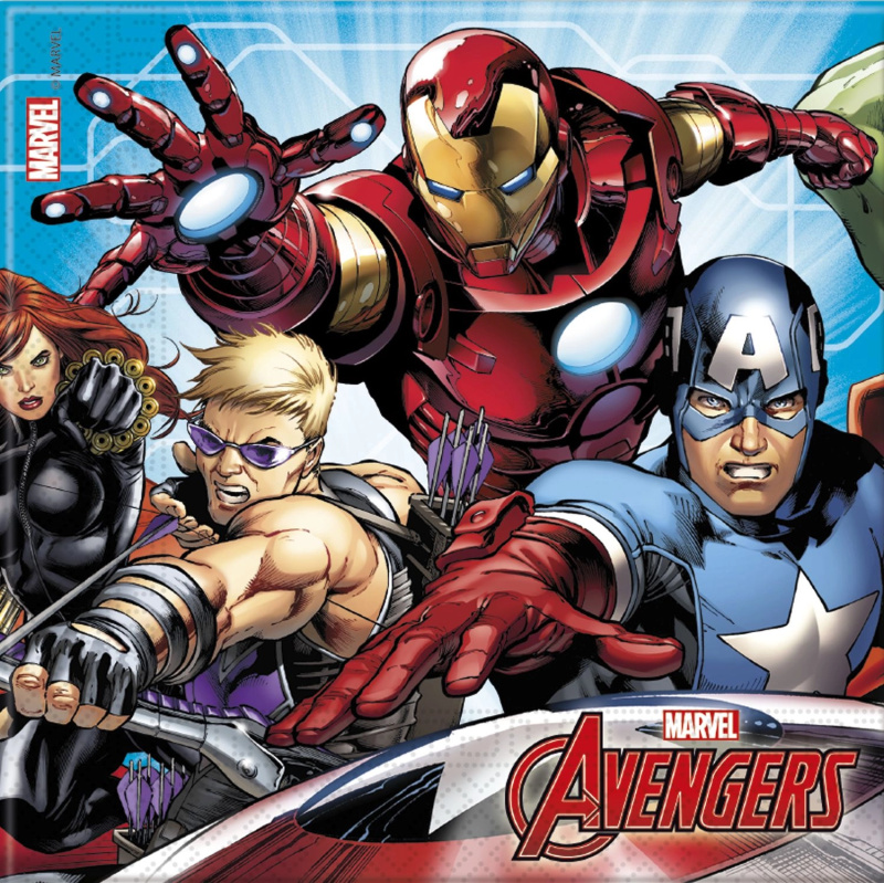 Mighty Avengers papírové ubrousky 33 × 33 cm, 2vrstvé (20 ks)