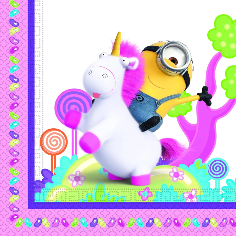 Minions Fluffy unicorn ubrousky 33 × 33 cm