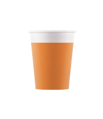 Procos EKO papírové kelímky ORANŽOVÉ, 200 ml, 8 ks