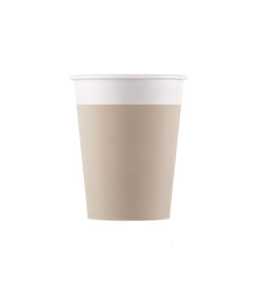 Procos EKO papírové kelímky SVĚTLE HNĚDÉ, 200 ml, 8 ks