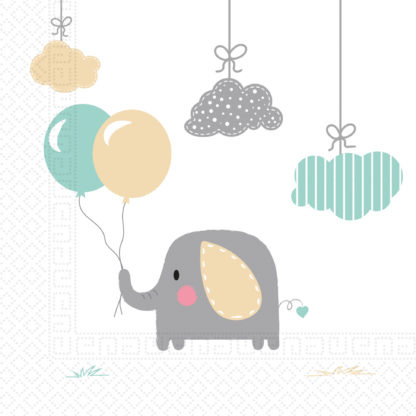 Procos EKO papírové ubrousky "Baby Elephant", 33x33 cm, 20 ks