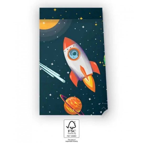 Rocket Space party taštičky 22 cm (4 ks)