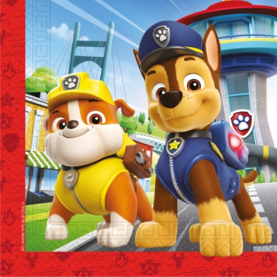 Paw Patrol papírové ubrousky 33 × 33 cm (20 ks)