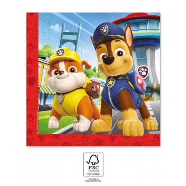 Paw Patrol papírové ubrousky 33 × 33 cm (20 ks)