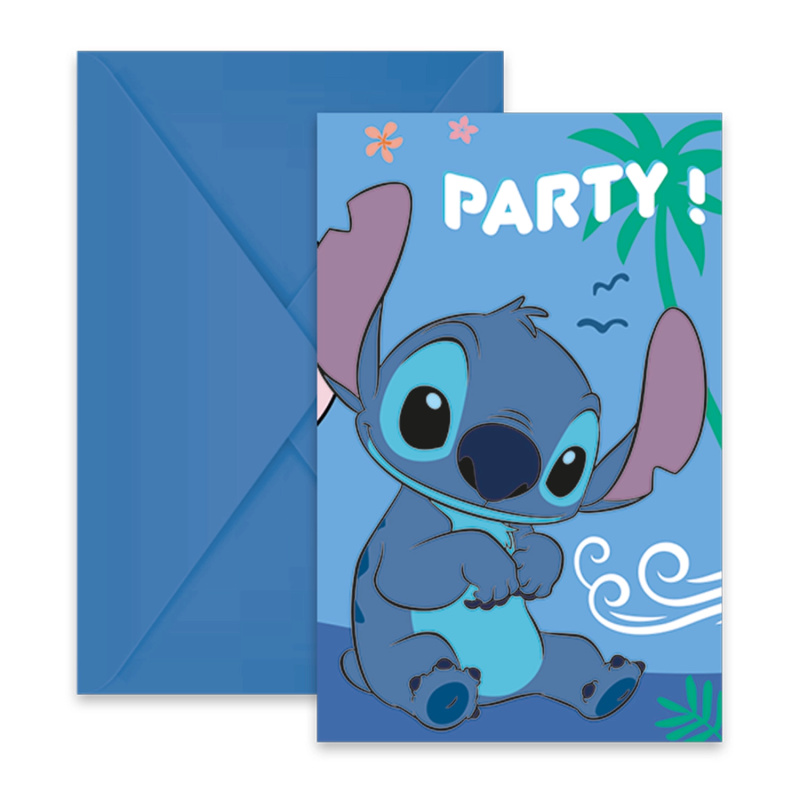 Disney Stitch – pozvánky s obálkami (6 ks)