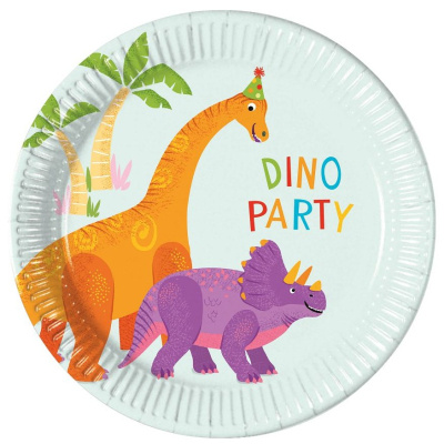 Talířky papírové Dinosaurus 20 cm 8 ks