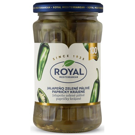 Royal zelená jalapeno paprika - plátky 360g