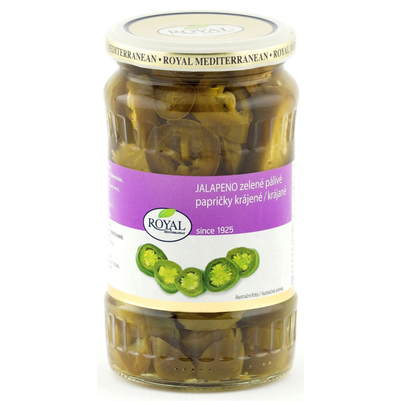 Royal zelená jalapeno paprika - plátky 360g