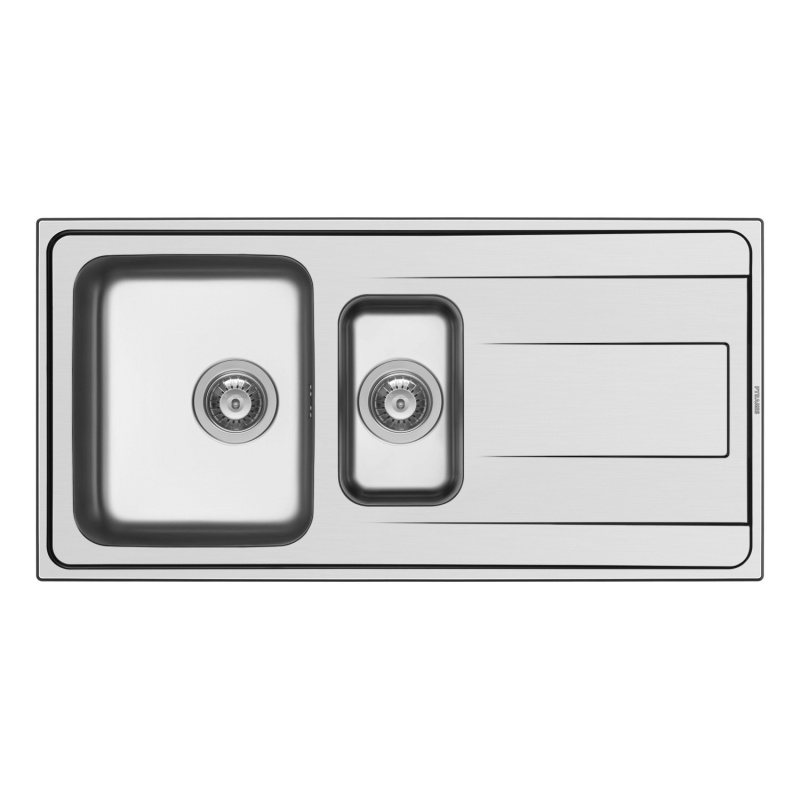 Pyramis Nerezový dřez s odkapávačem Alea 1 1/2B 1D, 100 x 50 cm