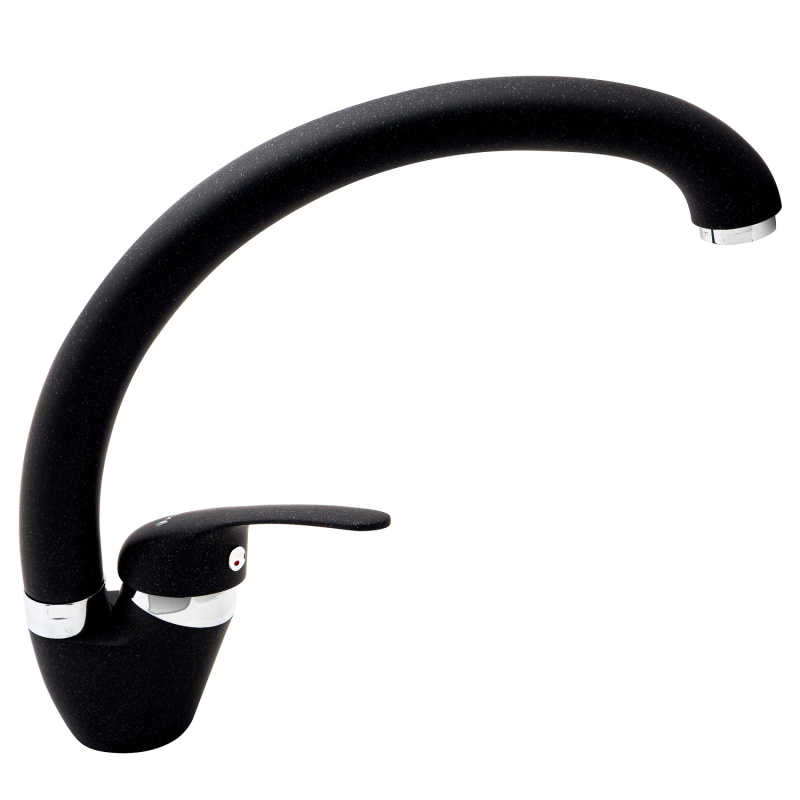 Pyramis Granitová stojánková dřezová baterie Ossia, černá