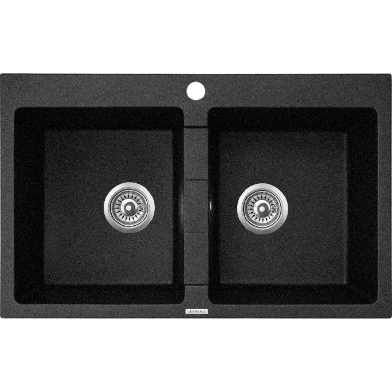 Pyramis Granitový dřez Sparta 2B, black, 78 x 50 cm