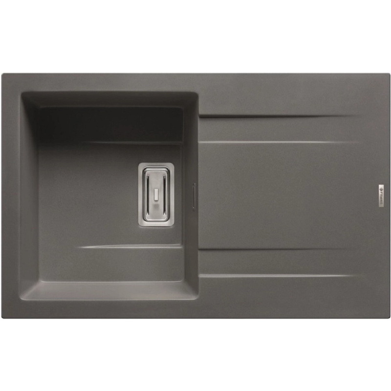 Pyramis Granitový dřez s odkapávačem Kartesio 1B 1D, iron grey, 79 x 50 cm