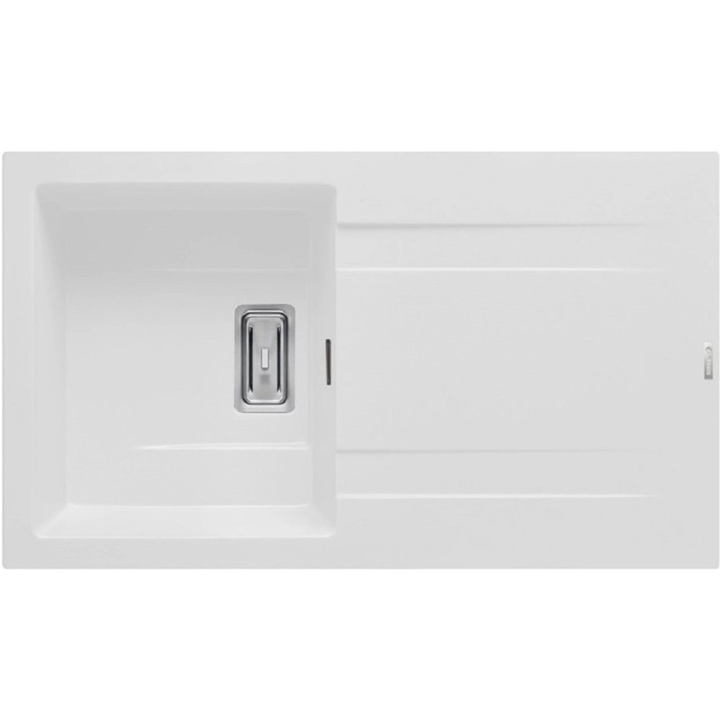 Pyramis Granitový dřez s odkapávačem Kartesio 1B 1D, snow, 86 x 50 cm