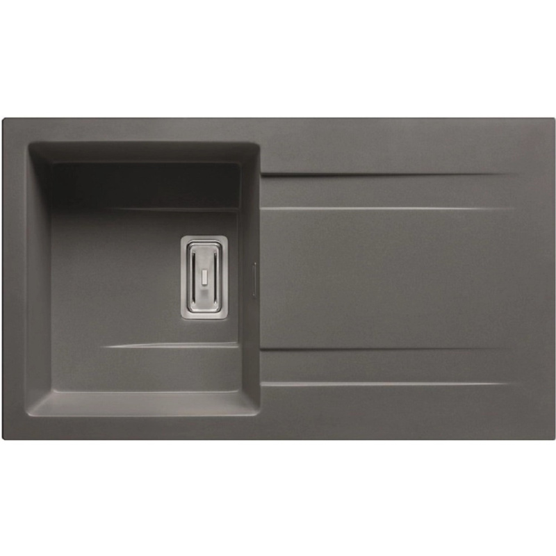Pyramis Granitový dřez s odkapávačem Kartesio 1B 1D, iron grey, 86 x 50 cm