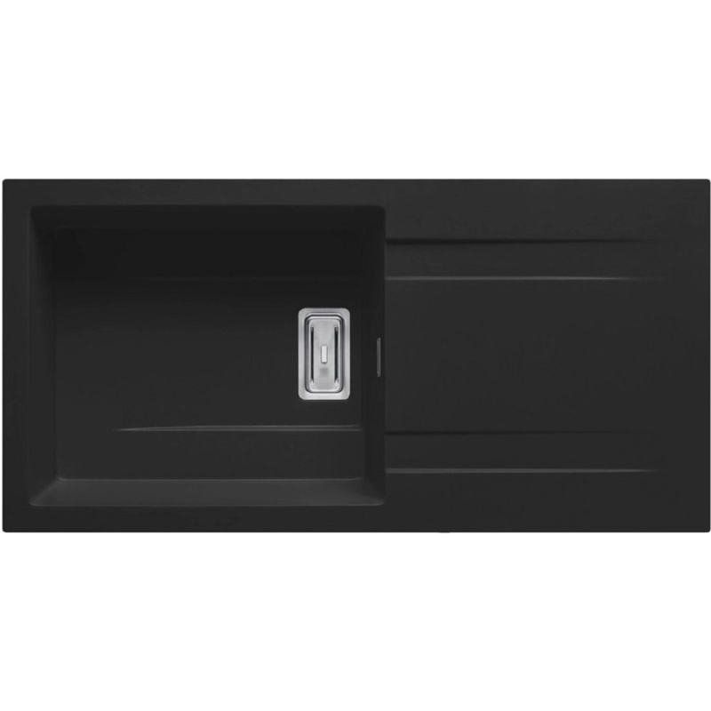 Pyramis Granitový dřez s odkapávačem Kartesio 1B 1D Plus, carbon, 100 x 50 cm