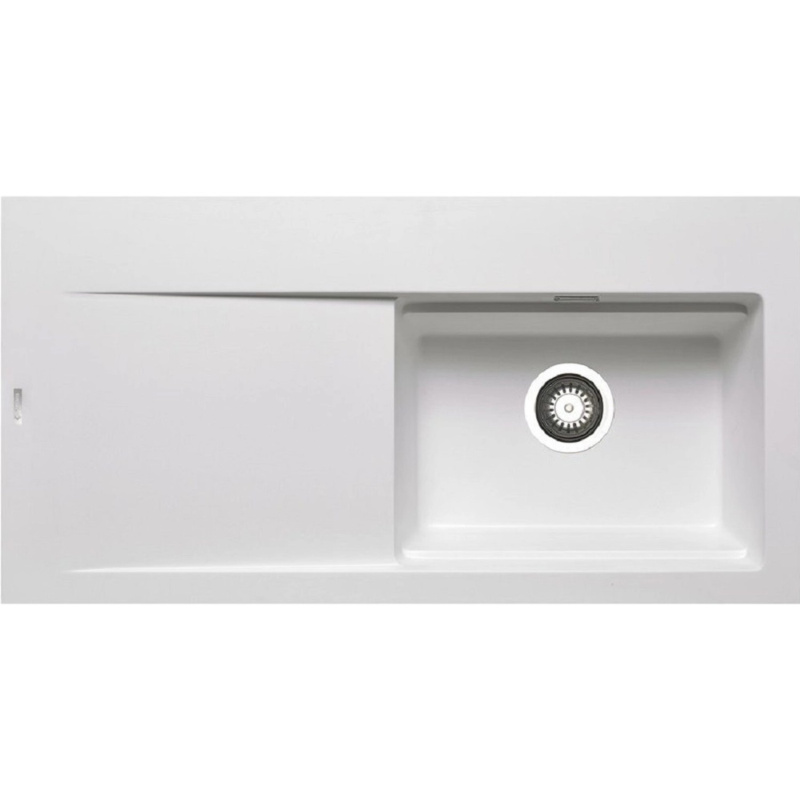 Pyramis Granitový dřez s odkapávačem Tekton 1B 1D RH, snow, 100 x 51 cm