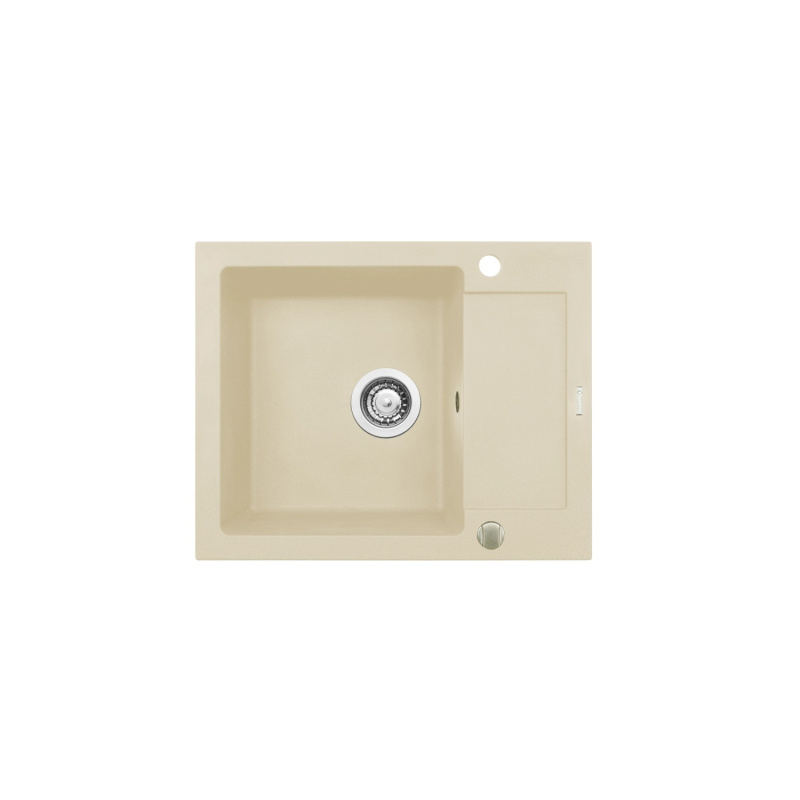 Pyramis Granitový dřez s odkapávačem Mido 1B 1D, vanilla, 62 x 50 cm