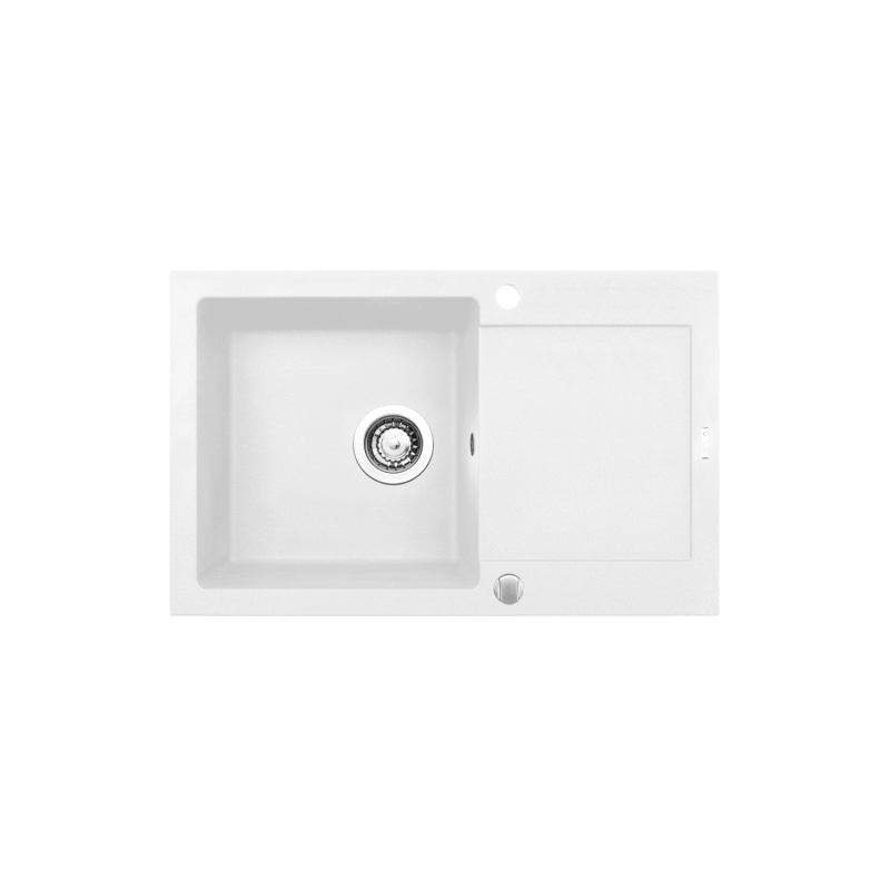 Pyramis Granitový dřez s odkapávačem Mido 1B 1D, snow, 79 x 50 cm