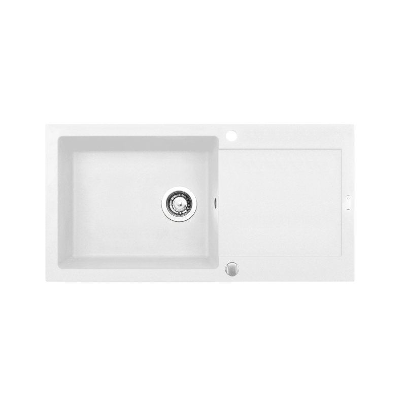 Pyramis Granitový dřez s odkapávačem Mido 1B 1D, snow, 100 x 50 cm