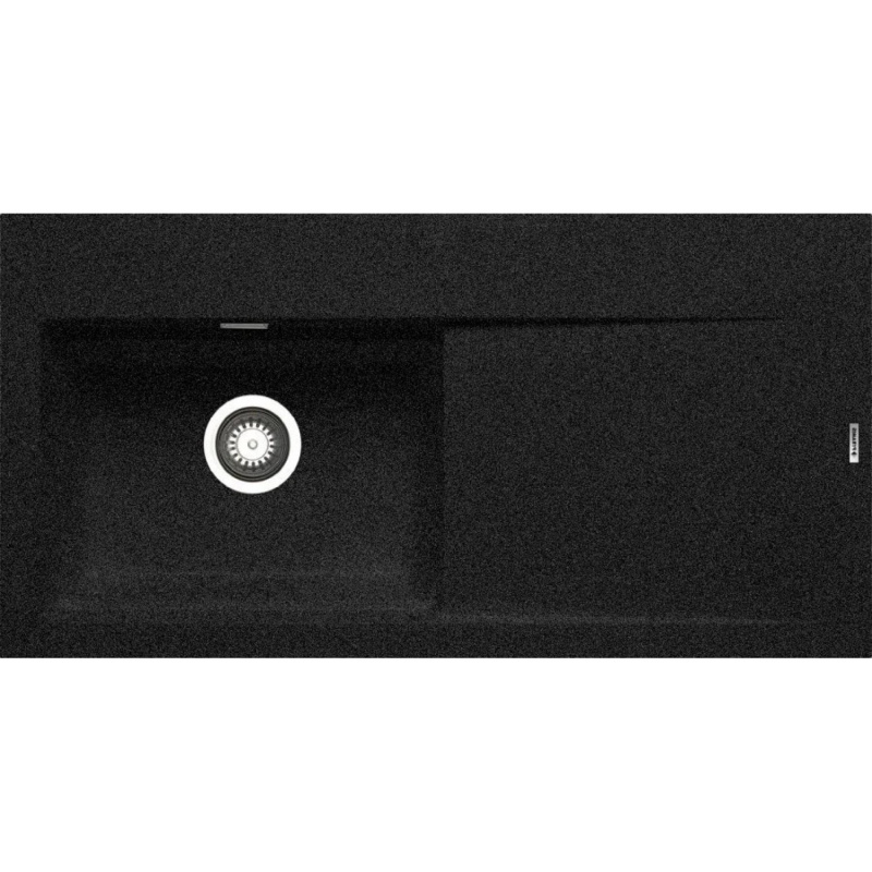 Pyramis Granitový dřez s odkapávačem Tekton 1B 1D LH, black, 100 x 51 cm