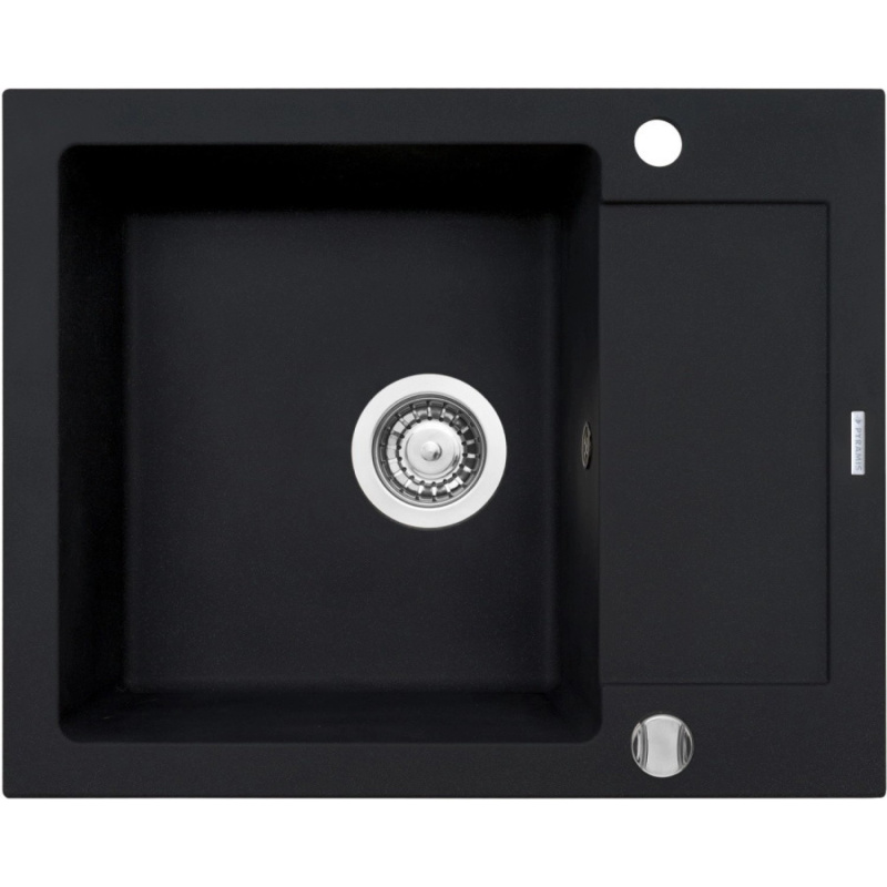 Pyramis Granitový dřez s odkapávačem Mido 1B 1D, volcano, 62 x 50 cm