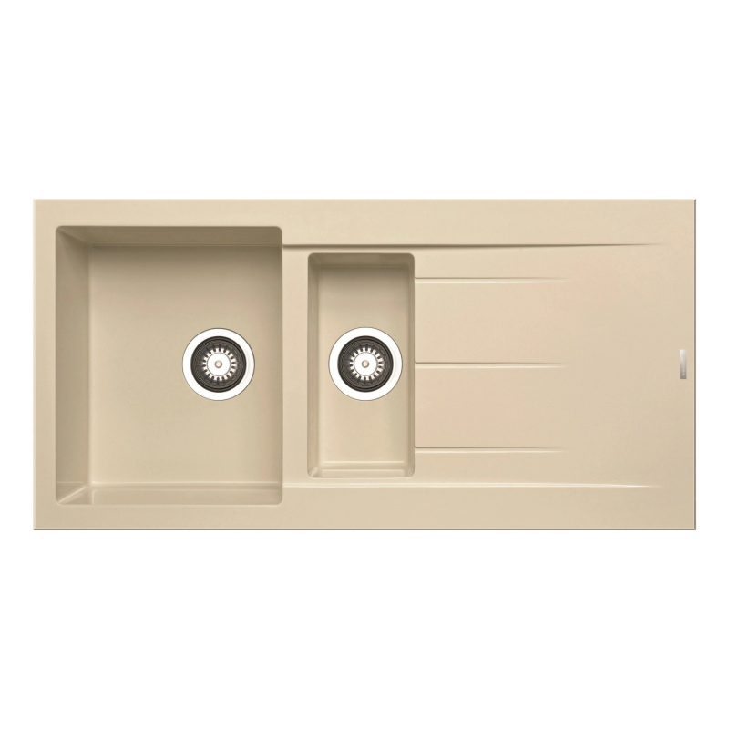 Pyramis Granitový dřez s odkapávačem Athlos 1 1/2B 1D, ivory, 100 x 50 cm