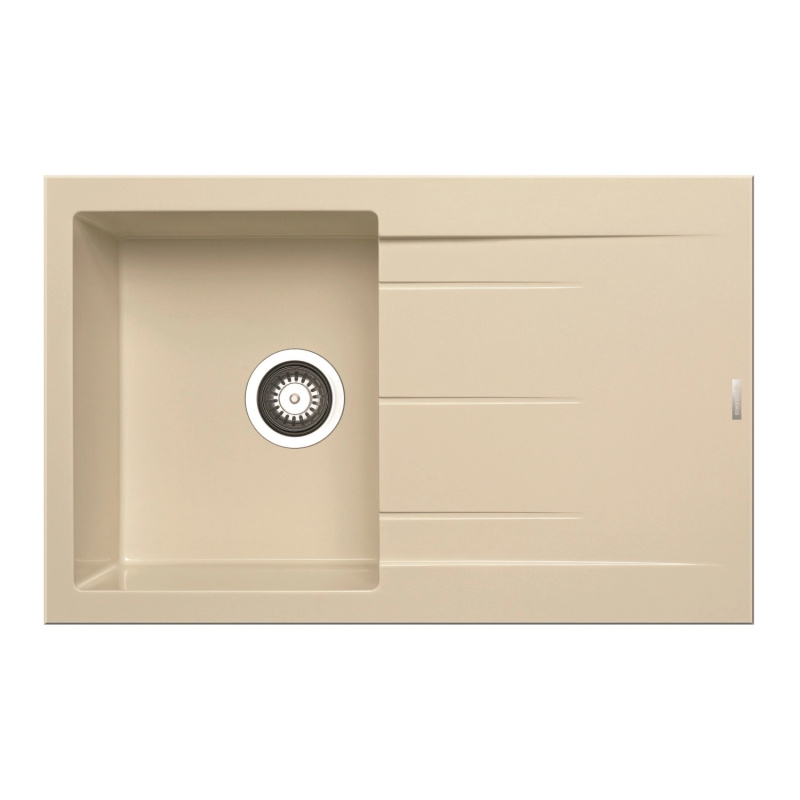 Pyramis Granitový dřez s odkapávačem Athlos 1B 1D, ivory, 79 x 50 cm