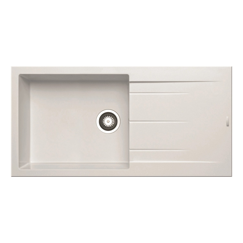 Pyramis Granitový dřez s odkapávačem Alazia 1B 1D, snow, 100 x 50 cm