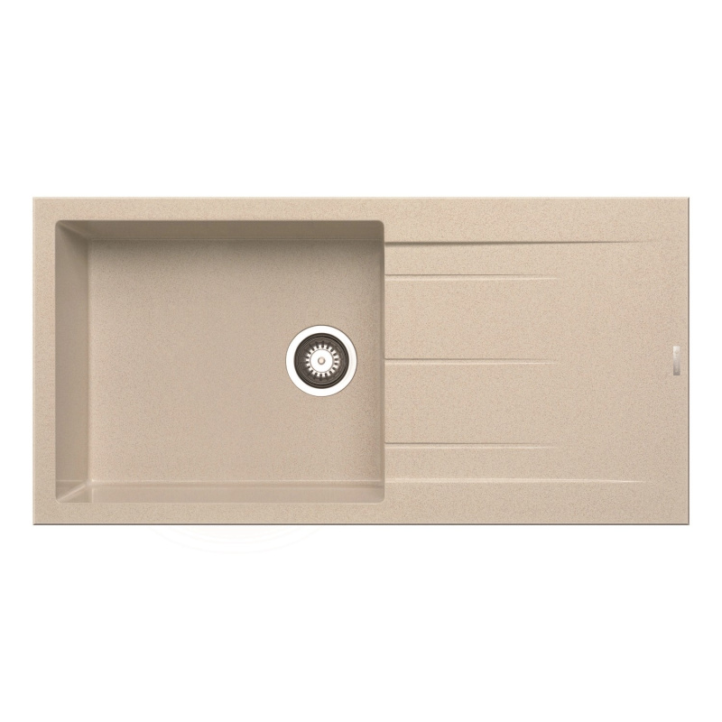 Pyramis Granitový dřez s odkapávačem Alazia 1B 1D, beige, 100 x 50 cm