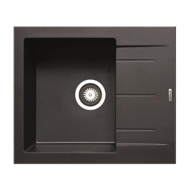 Pyramis Vestavný dřez Alazia 1B 1D, pyragranite, černá, 59 x 50 x 20 cm