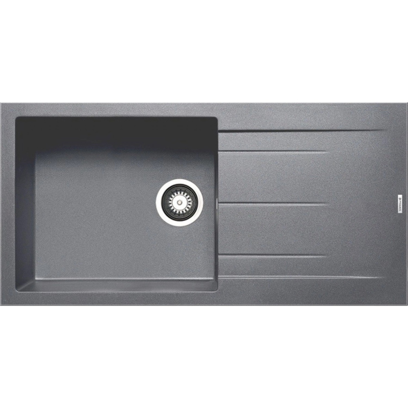 Pyramis Granitový dřez s odkapávačem Alazia 1B 1D, iron grey, 100 x 50 cm