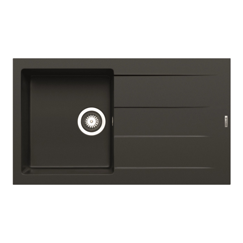 Pyramis Granitový dřez s odkapávačem Athlos 1B 1D, carbon, 86 x 50 cm