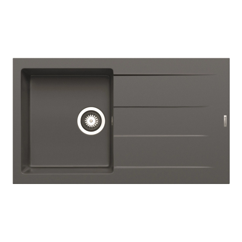 Pyramis Granitový dřez s odkapávačem Athlos 1B 1D, iron grey, 86 x 50 cm
