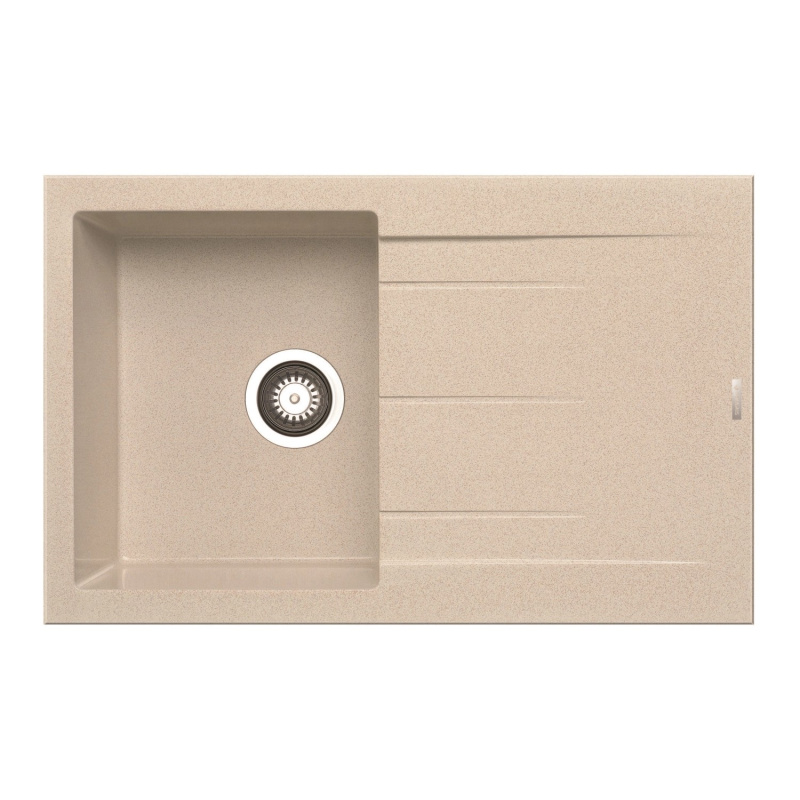 Pyramis Granitový dřez s odkapávačem Athlos 1B 1D, beige, 79 x 50 cm
