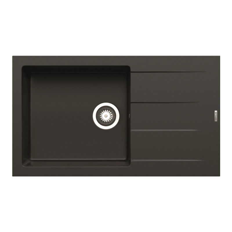 Pyramis Granitový dřez s odkapávačem Athlos 1B 1D Plus, carbon, 86 x 50 cm