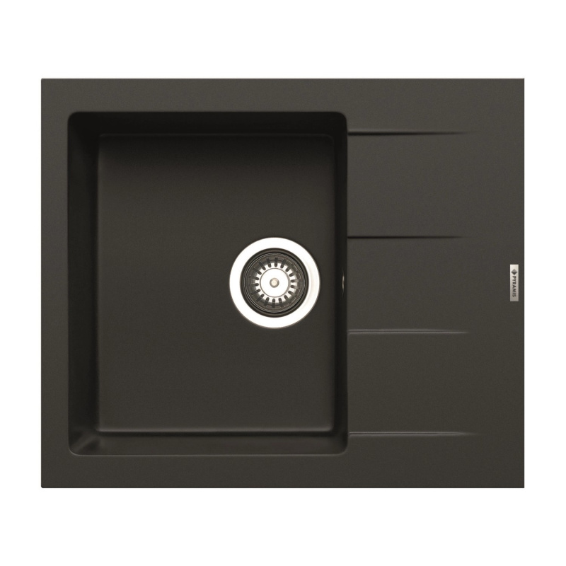 Pyramis Granitový dřez s odkapávačem Athlos 1B 1D, carbon, 59 x 50 cm