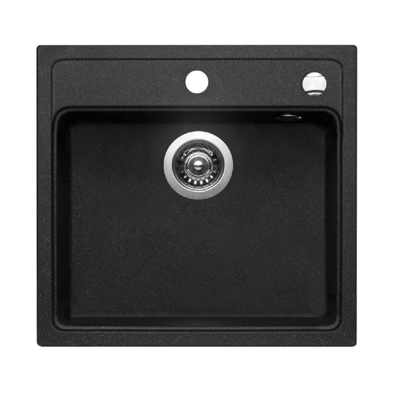Pyramis Granitový dřez Camea 1B, black, 50 x 53 cm