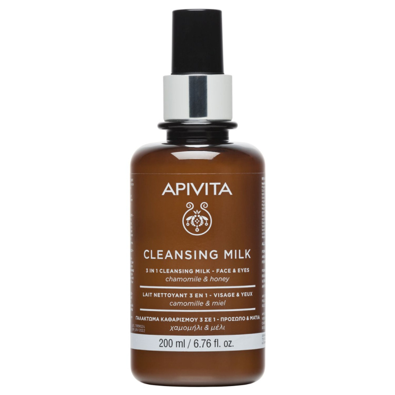 Apivita Cleansing Milk Face & Eyes čisticí mléko 3 v 1 na obličej a oči 200 ml