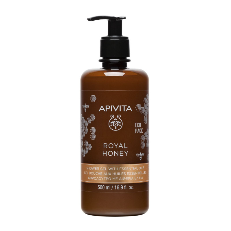 Apivita Royal Honey Creamy Shower Gel hydratační sprchový gel s esenciálními oleji 500 ml