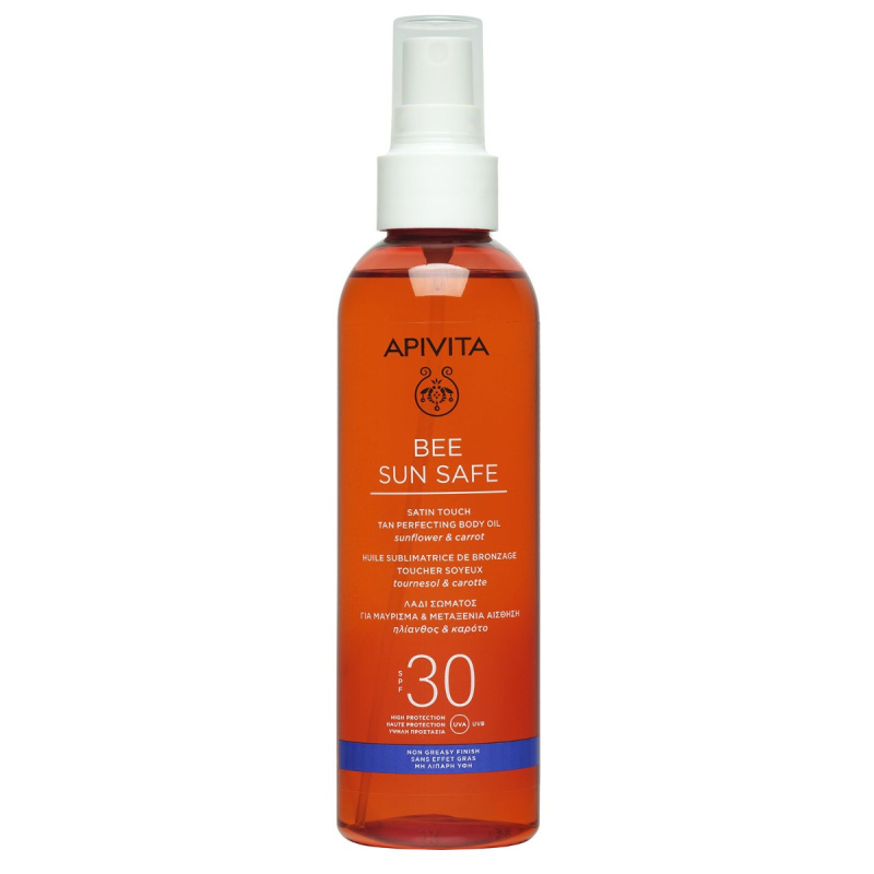 Apivita Bee Sun Safe Satin Touch Oil SPF30 olej na opalování SPF 30 200 ml