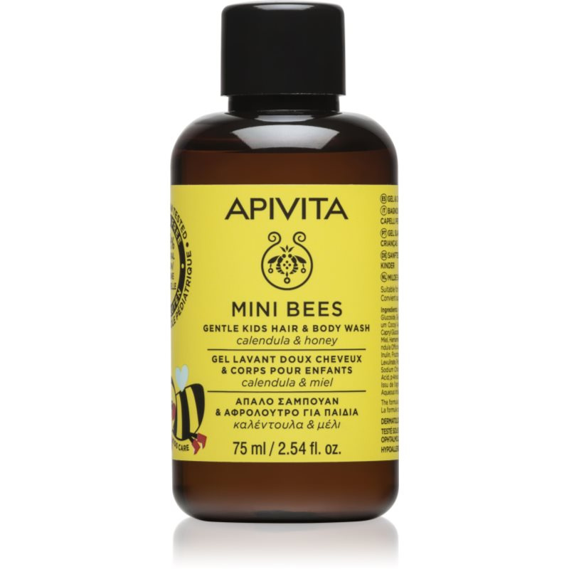 Apivita Mini Bees Gentle Kids Hair&Body wash Calendula&Honey mycí gel na tělo a vlasy 75 ml